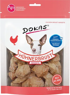 Produktbild von Dokas Hühnerbrust Nuggets, Snacks, Hund, Adult, Huhn, 110 g