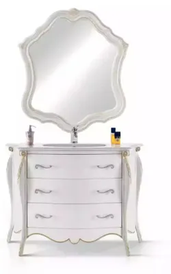 Produktbild von Kommode mit Waschbecken Spiegel Waschtisch Badezimmerschrank Bad