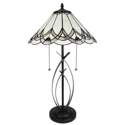 Obrázok produktu pre Clayre & Eef 5LL-6283 Stolná lampa Tiffany Ø 39x69 cm E27-max 2x60W Béžová
