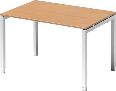 Produktbild von Bisley Cito Schreibtisch U-Gestell verstellbar - Nachbildung: Buche, Größe:  120 x 80 cm, Gestell: Verkehrsweiß