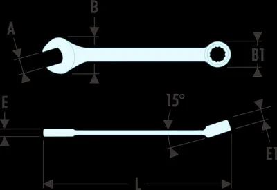 Produktbild von FACOM Ring-Maulschlüssel 39 kurz 1/8