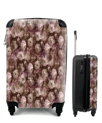 Produktbild von MuchoWow® Koffer Handgepäck Trolley Rollkoffer Kleine Reisekoffer mit 4 Rollen - Blumen - Rosen - Ölfarbe - Cabin Size < 55x40x23 cm & 55x40x20 cm - Fotokoffer - Kabinenkoffer - Boardgepäck - Reise-Box - Reisekoffer - Reisegepäck - Koffer mit Bild - Trolley für Kinder