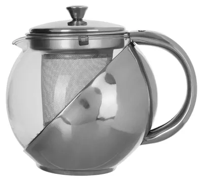Teekanne mit Teesieb, 700 ml, Edelstahl und Glas