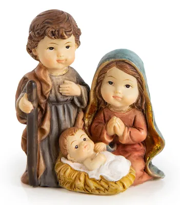 Produktbild von Kleine Weihnachtskrippe Heilige Familie Krippe Miniatur 7 cm