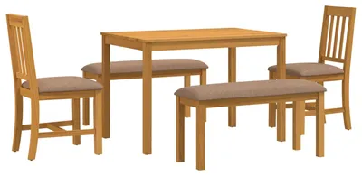 Immagine prodotto di vidaXL Set da pranzo, 5 pezzi, grigio, legno massello di quercia