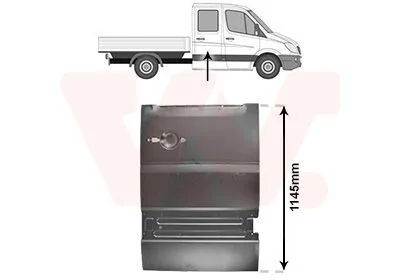 Produktbild von VAN WEZEL 3083178 Autotür Reparaturblech äusserer Teil unterer Teil hinten Rechts passend für MERCEDES-BENZ SPRINTER 3,5-t Pritsche/Fahrgestell (906)