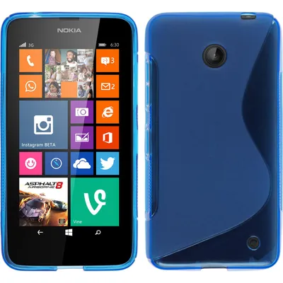 Produktbild von PhoneNatic Case kompatibel mit Nokia Lumia 630 - blau Silikon Hülle S-Style + 2 Schutzfolien