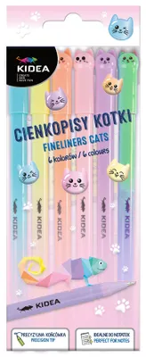 Zdjęcie produktu dla Cienkopisy Kotki 6 kolorów Kidea