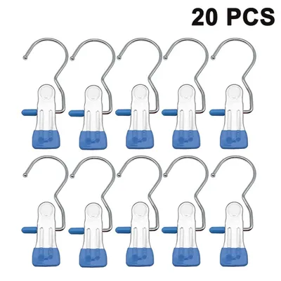 Produktbild von 20 Stück Handtuch Clips Handtücher Geschirrtücher Aufhängen Handtuchclips Clips Klammer Haken Wäscheklammer Wäsche Klammer Klammerhaken Hosenbügel Stiefelklammer Sockenklammer, Himmelpink