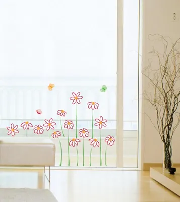 Image de Autocollants muraux décoratifs aux motifs floraux