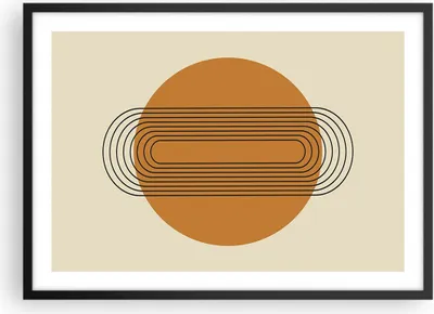 Produktbild von Gerahmtes Poster - Schwarzer Rahmen - Stück Geometrisch Orange - 70x50 cm - Wand Bild - Wanddeko - Wandbilder - Kunstposter - Wandposter - Bilderrahmen - Bilder - Kunstdruck - P2BAA70x50-4877