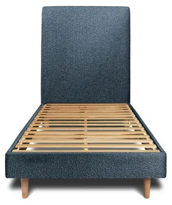 Produktbild von Bett mit gepolstertem Kopfteil – Bouclé-Stoff - 90x200 cm