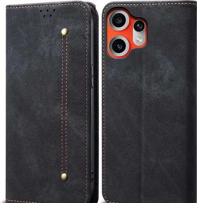 Obrázek produktu pro Pouzdro pro Nothing CMF Phone 2 Pro, Kožené Peněženkové Pouzdro s Magnetickým Uzavíráním a Stojánkem černé