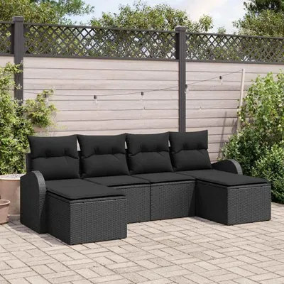 Imagen del producto de Maison Exclusive - Juego de sillones con cojines y espacio de almacenamiento, 6 piezas, color , tejido de ratán sintético