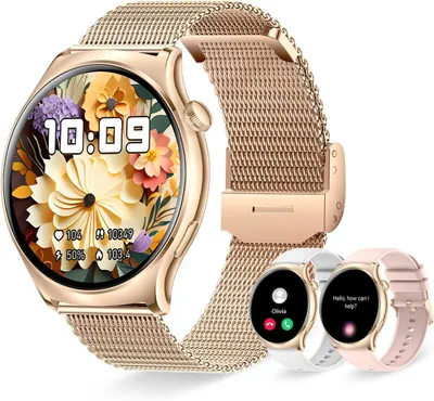 Produktbild von mit Telefonfunktion Always-on-Display Smart Watch 100+ Sportmodi Fitnessuhr für iOS Android Fitness Tracker mit Schlafmonitor Pulsuhr Schrittzähler