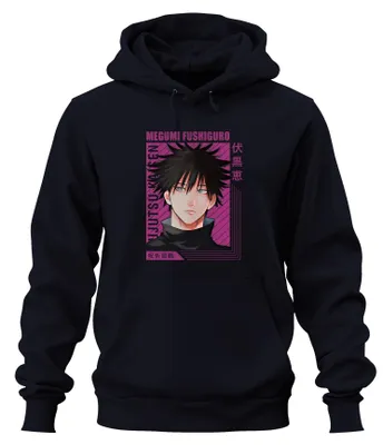 Zdjęcie produktu dla Megumi Fushiguro Jujutsu Kaisen Anime Fan Gift Manga Retro Uni Bluza z kapturem, Granatowy, L