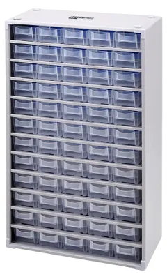 Produktbild von Metall-Kleinteilemagazin | HxBxT 565 x 300 x 140 mm | 60 Schubladen | 60 Trennstege