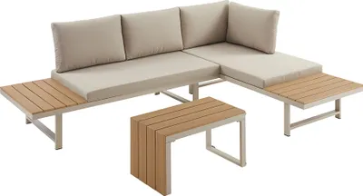 Produktbild von riess-ambiente Wetterfestes Gartenmöbel Set IBIZA MODULAR LOUNGE 250cm champagner greige Aluminium Loungeset Gartenset Gartenmöbel Balkonset