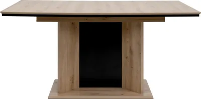 Produktbild von Esstisch >Varona< ausziehbar bis 200cm, Artisan Oak Nachbildung / Schwarz - 160/200x76x90 cm (B/H/T)