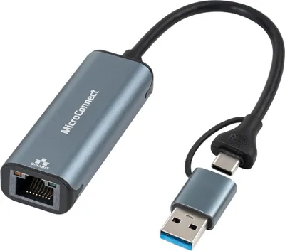 Obrázok produktu pre Microconnect MC-USBACNET1G, USB C, RJ-45, 0,2 m, Čierna