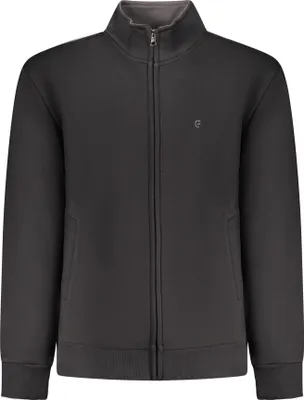 Produktbild von Herren Langarm-Sweatshirt Schwarz mit Reißverschluss und Stickerei