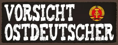 Produktbild von vianmo Holzschild 10x27 cm Vorsicht Ostdeutscher
