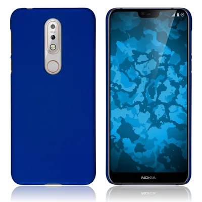 Produktbild von PhoneNatic Case kompatibel mit  Nokia 7.1 - Hülle blau gummiert Hard-case Cover
