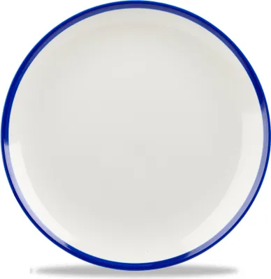 Produktbild von Churchill Retro Blue Flache Coup Teller, 21,84 cm, 12 Stück, Weiß, Rund