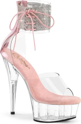Produktbild von DELIGHT-624RS Damen Sandale von Pleaser, Transparent Rosa , EU 36, US 6