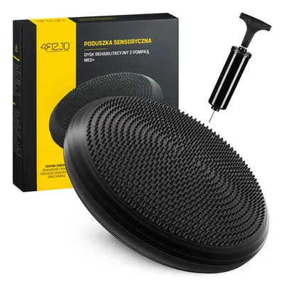 Produktbild von 4FIZJO sensomotorisches Sitzkissen, 33 cm, aus PVC, mit Handpumpe, Schwarz