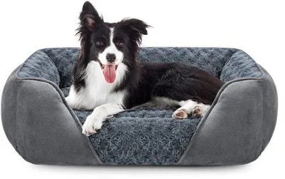 Produktbild von Famanu Hundebett für mittelgroße Hunde, waschbar, 76x61x23 cm, komfortabel und langlebig