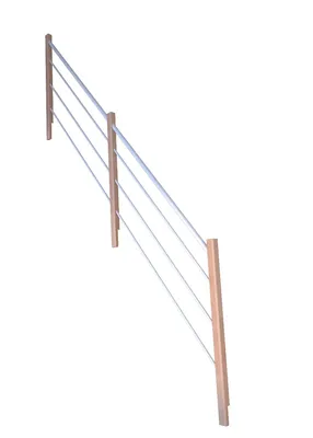 Produktbild von Treppengeländer Modell Buche 3000-Holz-Edelstahl Weiß-Links