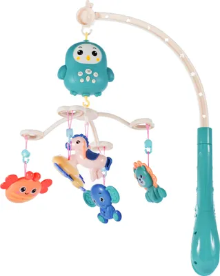 Produktbild von MalPlay Mobile mit Spieluhr und Fernbedienung | Babymobile für Kinderbett | Automatische Abschaltung | Spielzeug für Neugeborene und Kleinkinder| Babyausstattung ab Geburt