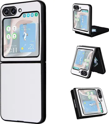 Imagen del producto de Funda de König Design compatible con Samsung Galaxy Z Flip5 5G, de plástico blando, para teléfono móvil - Funda para teléfono, color blanco