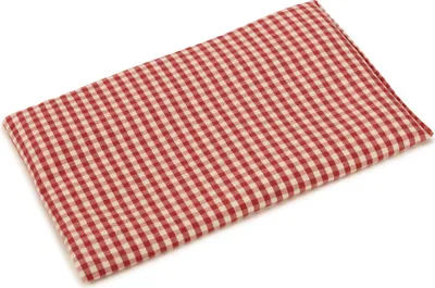 Produktbild von Bio-Dinkelkissen 30 x 20 cm, Bio Füllung & Bio Stoff rot-weiß - Als Wärmekissen & Kältekissen - Körnerkissen für Mikrowelle und Backofen - 30x20cm