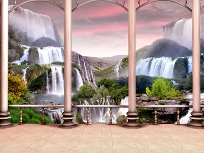 Produktbild von Papermoon VLIES Fototapete, Digitaldruck, Wasserfall Design (536)