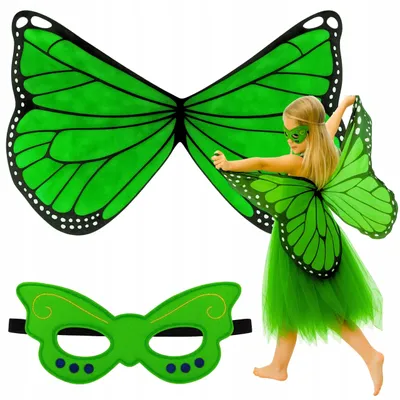 Produktbild von Hopki Schmetterling Fee Elf Kostüm Flügel Maske Grün