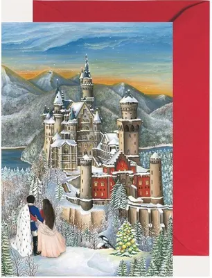 Produktbild von Miniadventskalender Neuschwanstein mit Klappkarte, Umschlag, Kunstmotiv