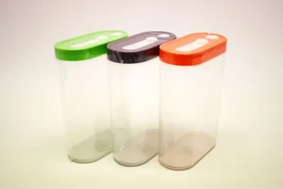 Produktbild von Schüttdose 1 Liter stapelbar transparent Deckel farbig