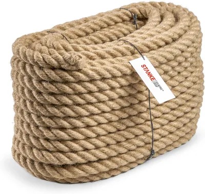 Image de Seilwerk STANKE Corde de Jute Fibres Naturelles enroulées gréement la rambarde de sécurité 28mm 15m