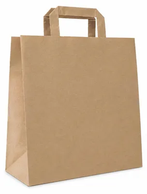 Image de Elzusha - Sacs en papier kraft avec anses plates - 32x40x12 cm - Lot de 50