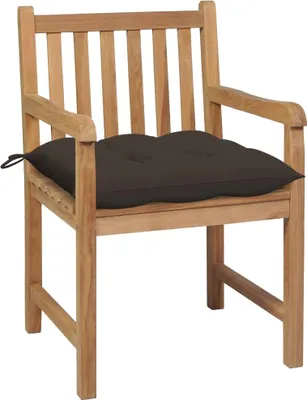 Produktbild von vidaXL Gartenstühle 2 Stk. mit Taupe Kissen Massivholz Teak