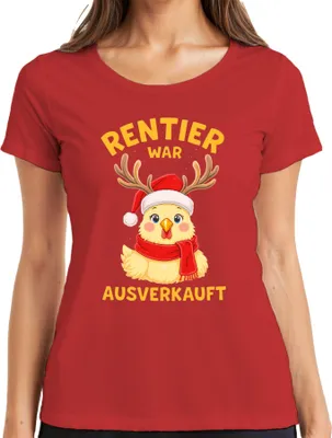 Produktbild von Rentier war t lustig Küken Weihnachten Santa Geschenk Damen T-Shirt, Rot, S