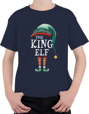 Produktbild von King Elf Weihnachten Partnerkostüm - Weihnachten Weihnachtsgeschenk Christmas Uni Kinder T-Shirt, Navy, 104
