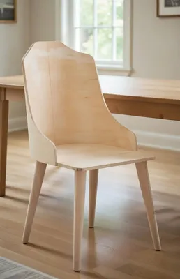 Image de Chaise moderne en bois avec dossier ergonomique pour un confort optimal