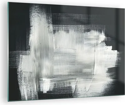 Produktbild von Bilder auf glas - Einteilig - Abstraktion Schwarz Weiß - 70x50cm - Glasbilder - Wandbilder - Bilder - zum Aufhängen bereit - Wanddekoration aus Glas - Glas Bilder - Wandbild auf Glas - GAA70x50-4173