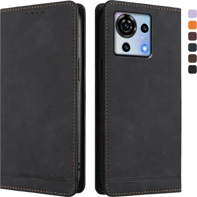 Immagine prodotto di Custodia per ZTE Blade V50 Vita, custodia retro in Finto cuoio flip con supporto e slot per schede Nero