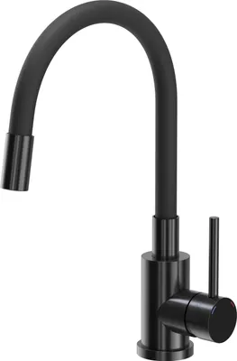 Produktbild von QUADRON Küchenarmatur MAGGIE SteelQ Mischbatterie 360°, Farbe: Schwarz, Höhe: 38cm QFix-Funktion, Drehung- Wasserhahn für Küche aus Edelstahl