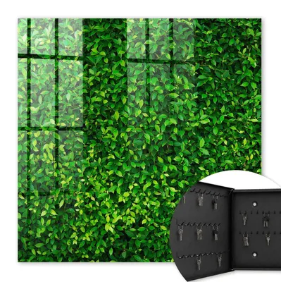 Produktbild von Metall Schlüsselkasten 30 x 30 cm - schwarzer Schlüsselschrank zur Wandmontage - wandhängende Schlüsselbox mit Tür - nach links öffnend - Schlüsselaufbewahrung für Flur - Büro - Arbeitszimmer - Werkstatt - Garage - Grüner Garten
