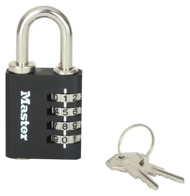 Zdjęcie produktu dla Master Lock 7641EURDBLK MASTER LOCK Zahlensschloss inkl. Notschlüssel 78x40x16mm